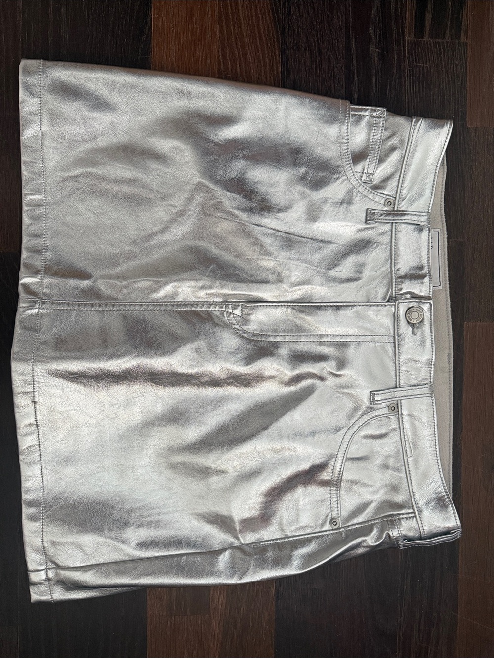 Gap Metallic Silver Mini Skirt